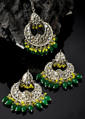 Green Alloy Glossy Jewellery Set