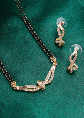 Gold Plated Distinctive Mangalsutra Necklace Set - Indian Silk House Agencies