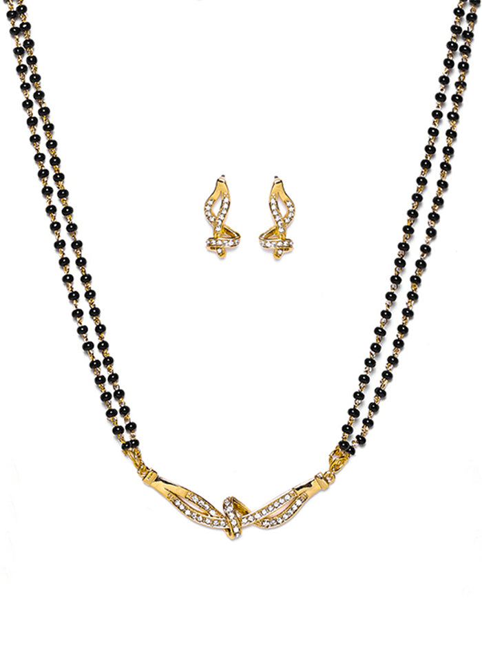 Gold Plated Distinctive Mangalsutra Necklace Set - Indian Silk House Agencies