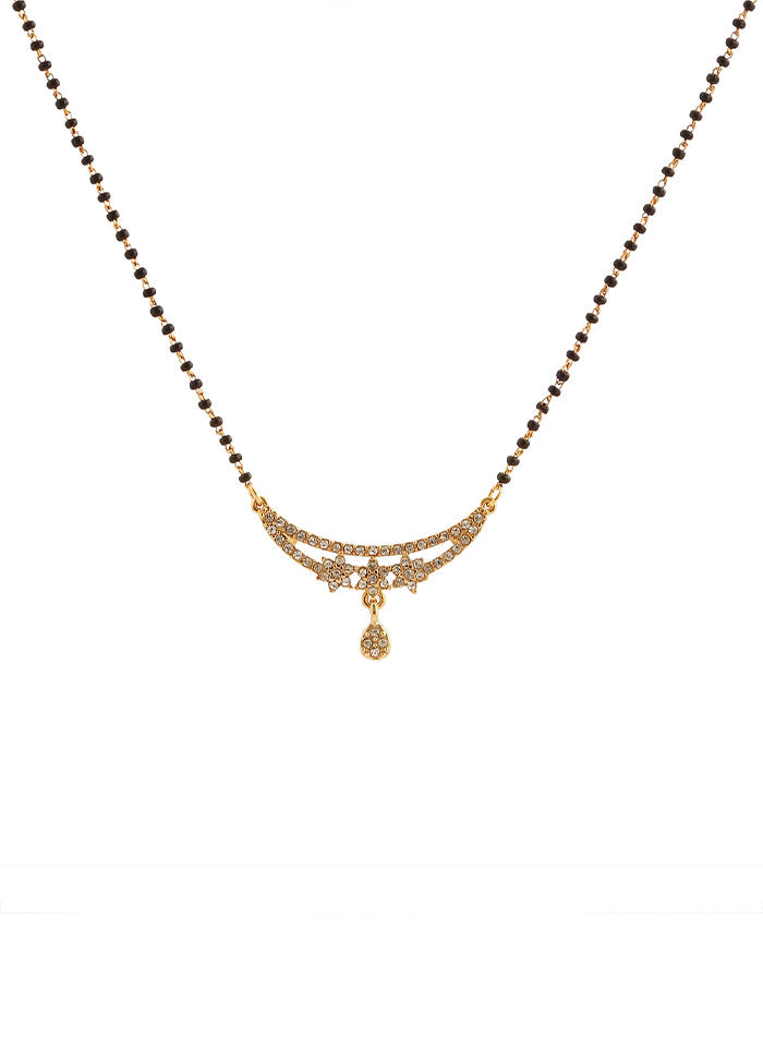 Gold Plated Three Star Mangalsutra Necklace Set - Indian Silk House Agencies