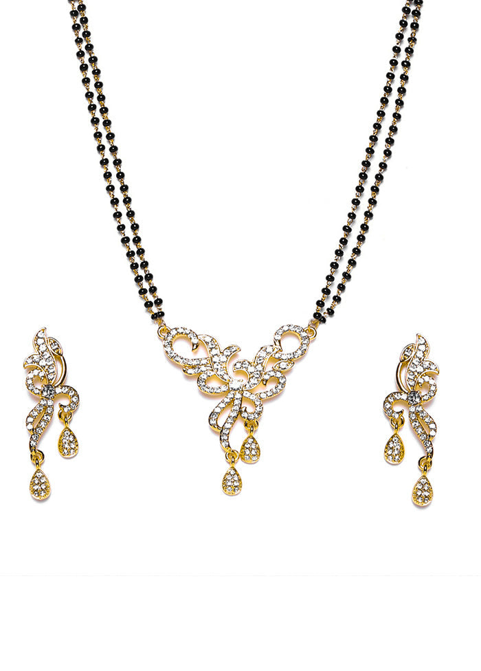 Gold Plated Inventive Designer Mangalsutra Necklace Set - Indian Silk House Agencies