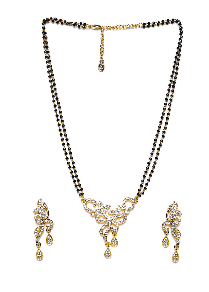 Gold Plated Inventive Designer Mangalsutra Necklace Set - Indian Silk House Agencies