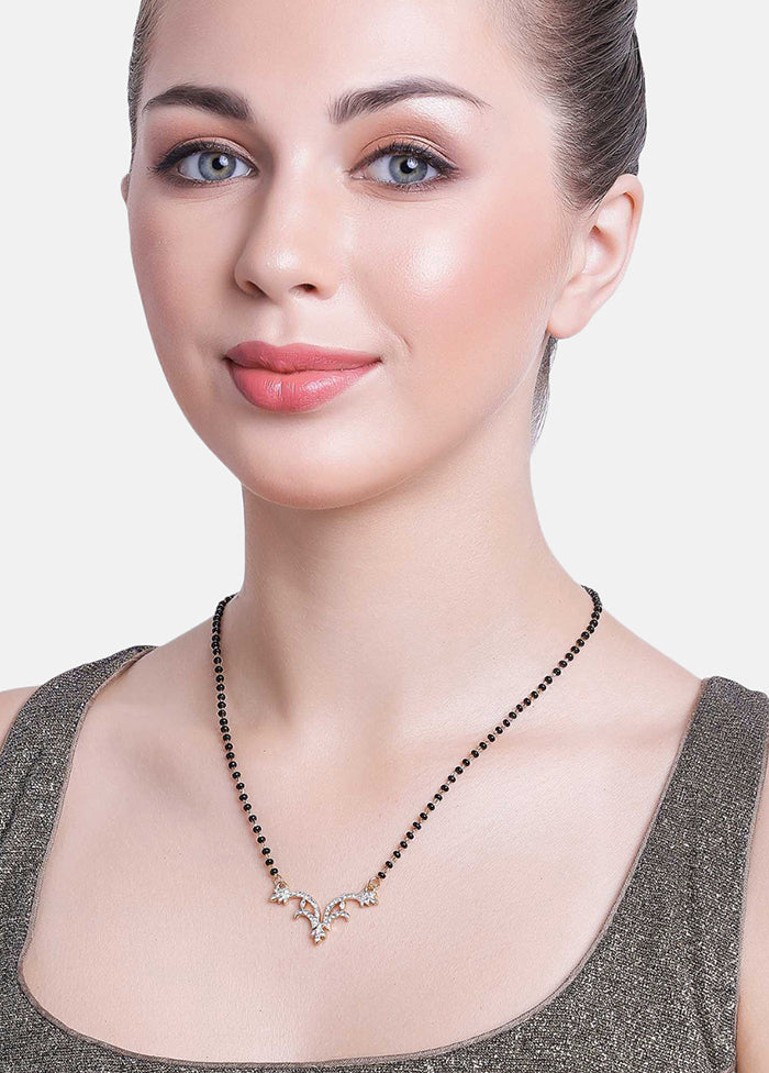 Gold And Rhodium Plated Candere Mangalsutra Necklace - Indian Silk House Agencies