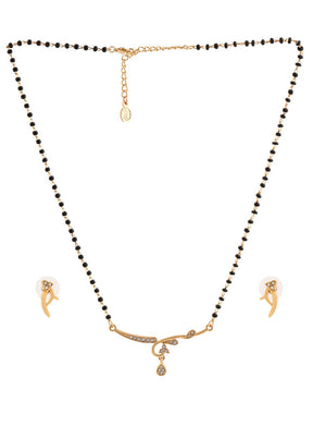 Gold Plated Heavenly Mangalsutra Necklace Set - Indian Silk House Agencies