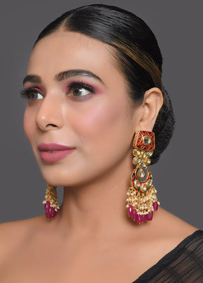 Kundan Inspired Enameled Earrings - Indian Silk House Agencies