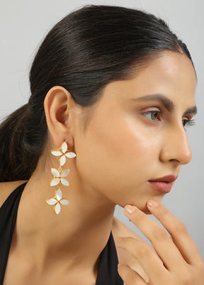 Golden Mother Of Pearl Earrings