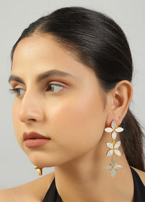 Golden Mother Of Pearl Earrings