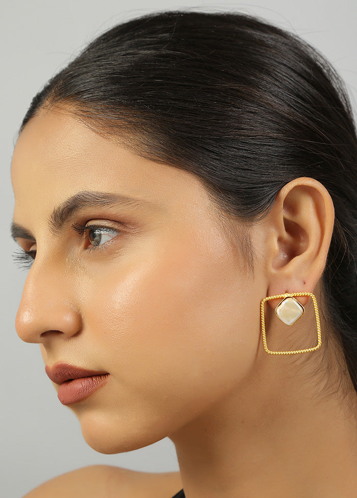 Golden Gold Plated Baroque Earrings