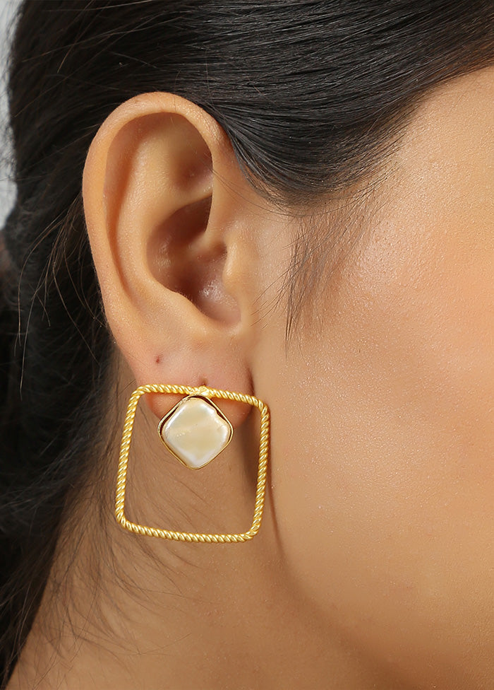 Golden Gold Plated Baroque Earrings