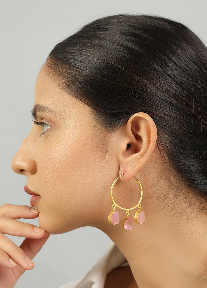 Golden Handcrafted Brass Hoop Earrings