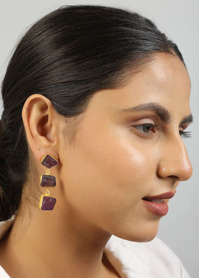 Purple Druzy Amethyst Earrings - Indian Silk House Agencies