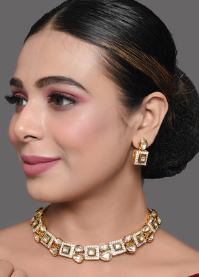 Handcrafted Kundan Necklace With Earrings - Indian Silk House Agencies