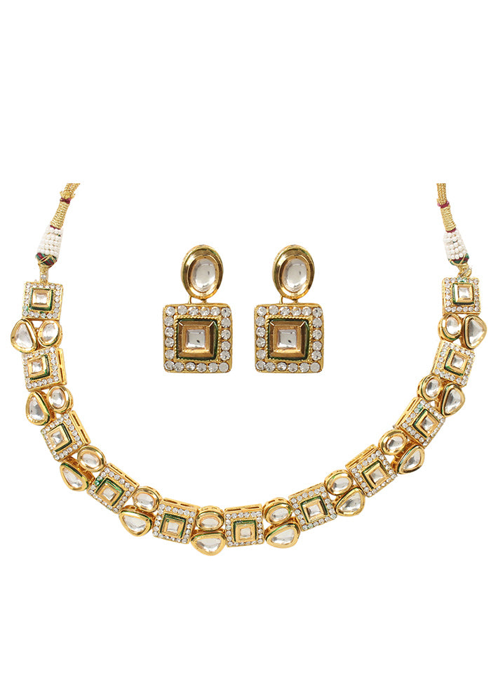 Handcrafted Kundan Necklace With Earrings - Indian Silk House Agencies