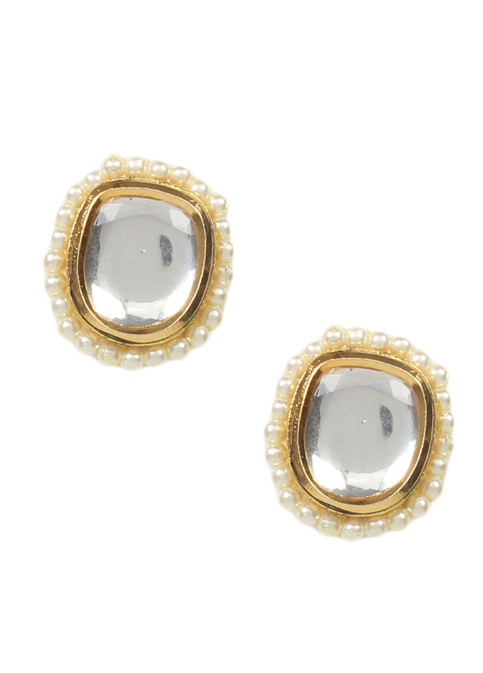 Handcrafted Pearl Beaded Kundan Stud - Indian Silk House Agencies