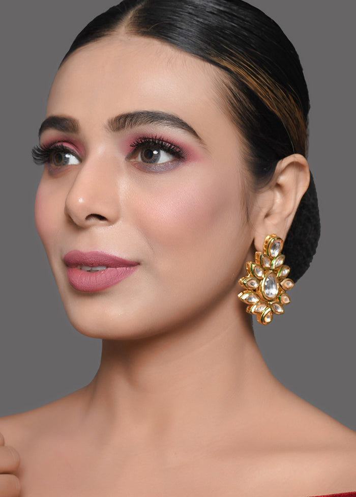 Handcrafted Kundan Embellished Kundan Earrings - Indian Silk House Agencies