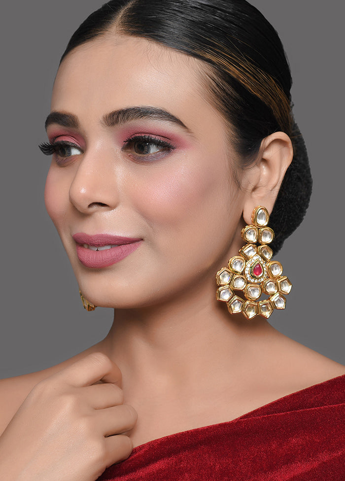 Handcrafted Kundan Studded Gold Toned Earring - Indian Silk House Agencies