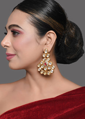 Handcrafted Kundan Studded Gold Toned Earring - Indian Silk House Agencies