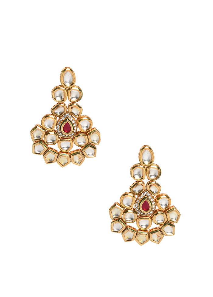 Handcrafted Kundan Studded Gold Toned Earring - Indian Silk House Agencies