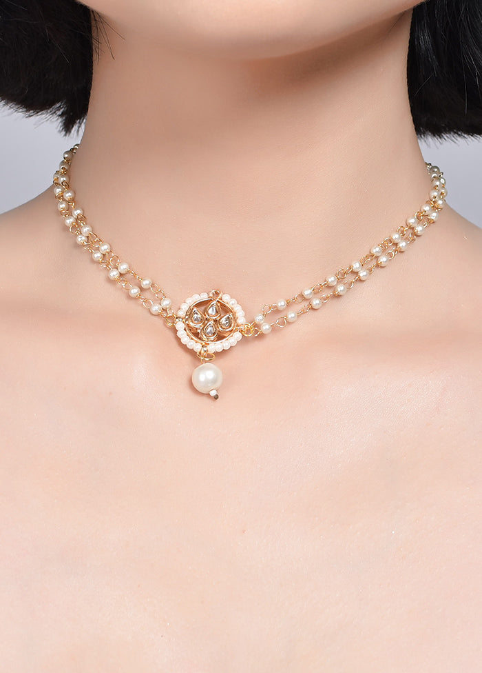 Sleek Moon Shaped Kundan Choker - Indian Silk House Agencies