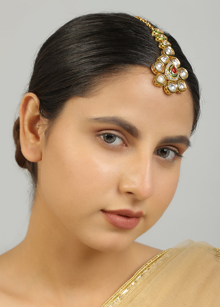 Golden Kundan Work Copper And Alloy Mangtika - Indian Silk House Agencies