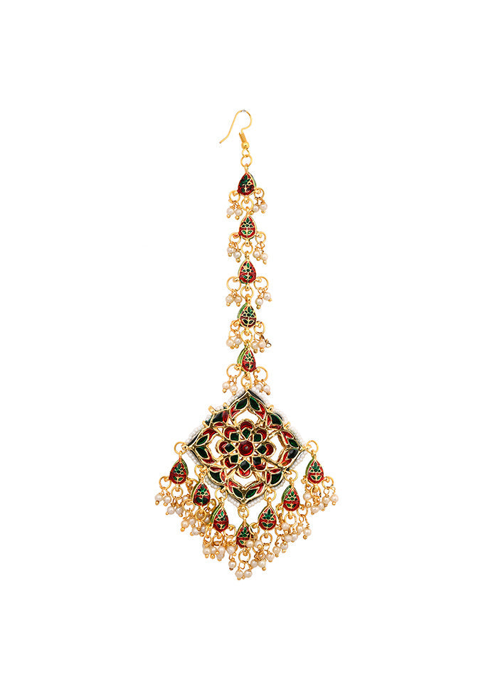 Handcrafted Gold Tone Kundan Maang Tikka - Indian Silk House Agencies