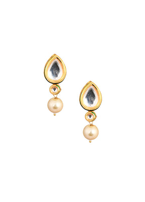 Pearl Beaded Handcrafted Kundan Studs - Indian Silk House Agencies