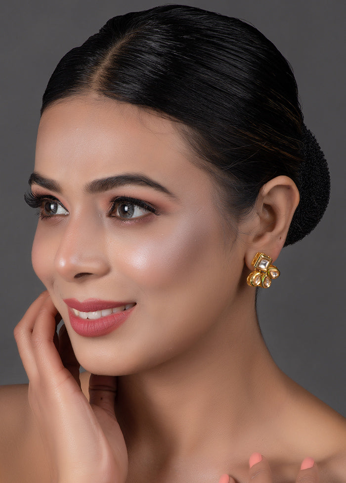 Gold Tone Kundan Inspired Earrings - Indian Silk House Agencies