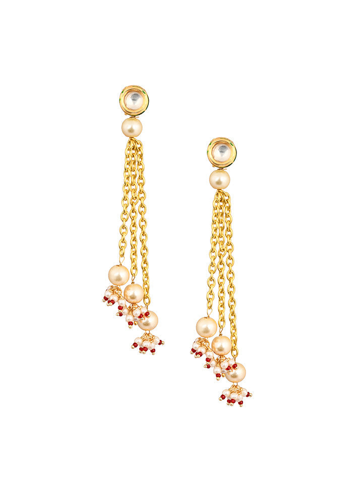 Kundan Chain Tassle Earrings - Indian Silk House Agencies