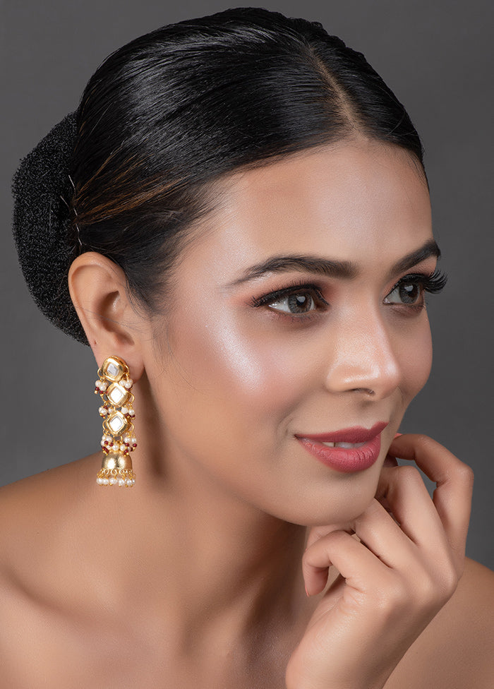 Gold Tone Kundan Inspired Jhumki - Indian Silk House Agencies