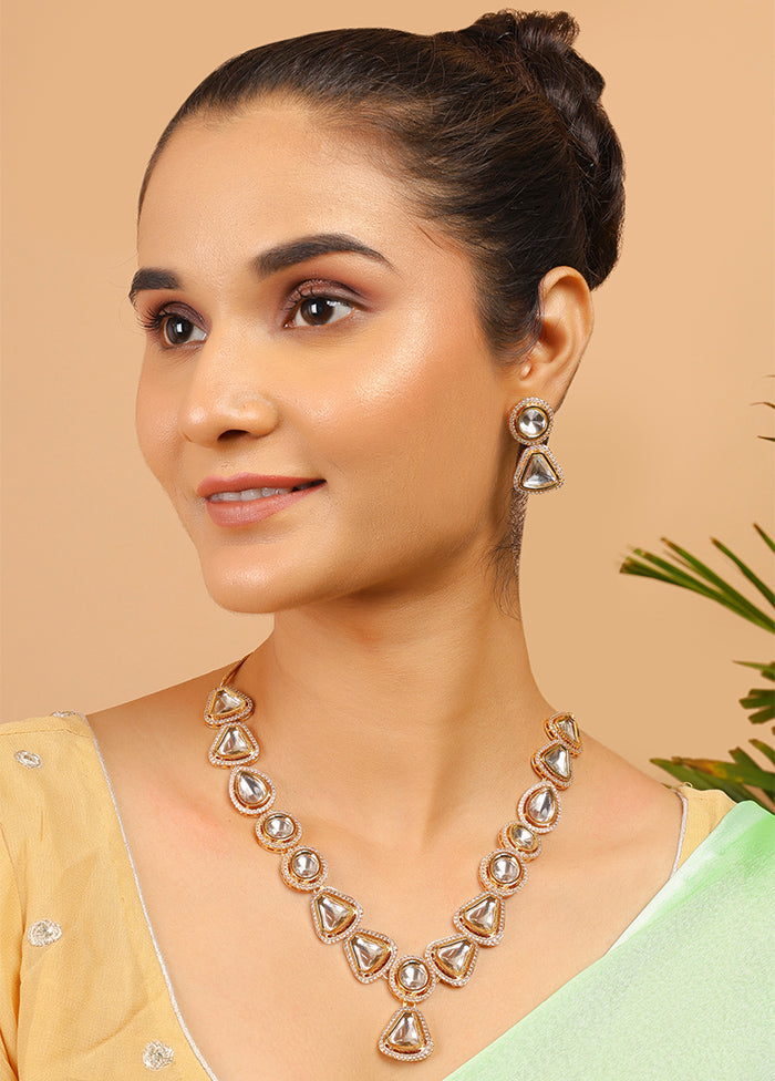 Gold Toned Kundan Polki Necklace Set