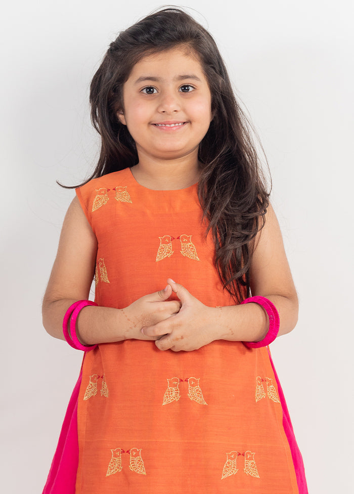 Rust Silk Suit Set For Girls - Indian Silk House Agencies