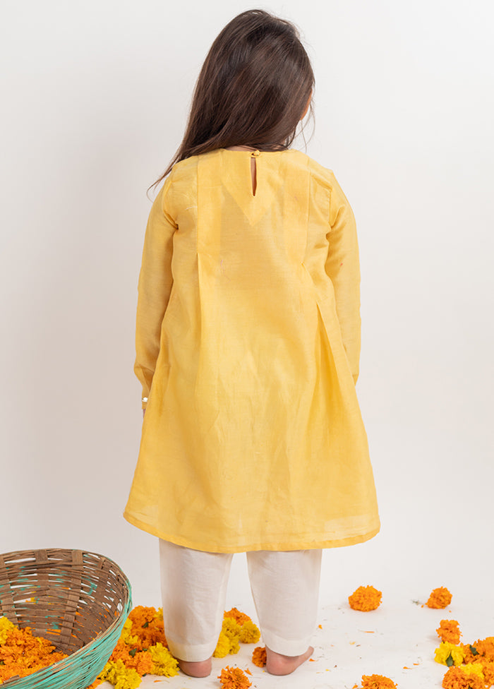 Yellow Silk Suit Set For Girls - Indian Silk House Agencies