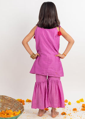 Violet Silk Suit Set For Girls - Indian Silk House Agencies