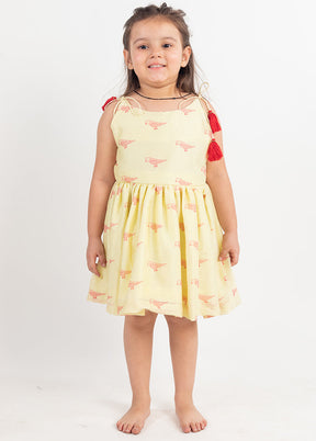 Cream Silk Dress For Girls - Indian Silk House Agencies