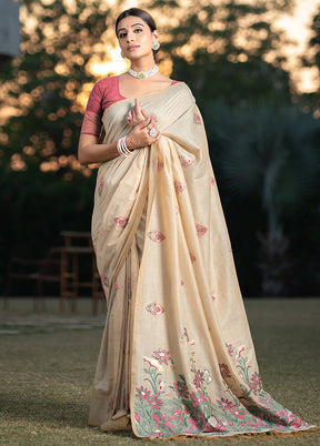 Pink Silk Saree With Blouse Piece