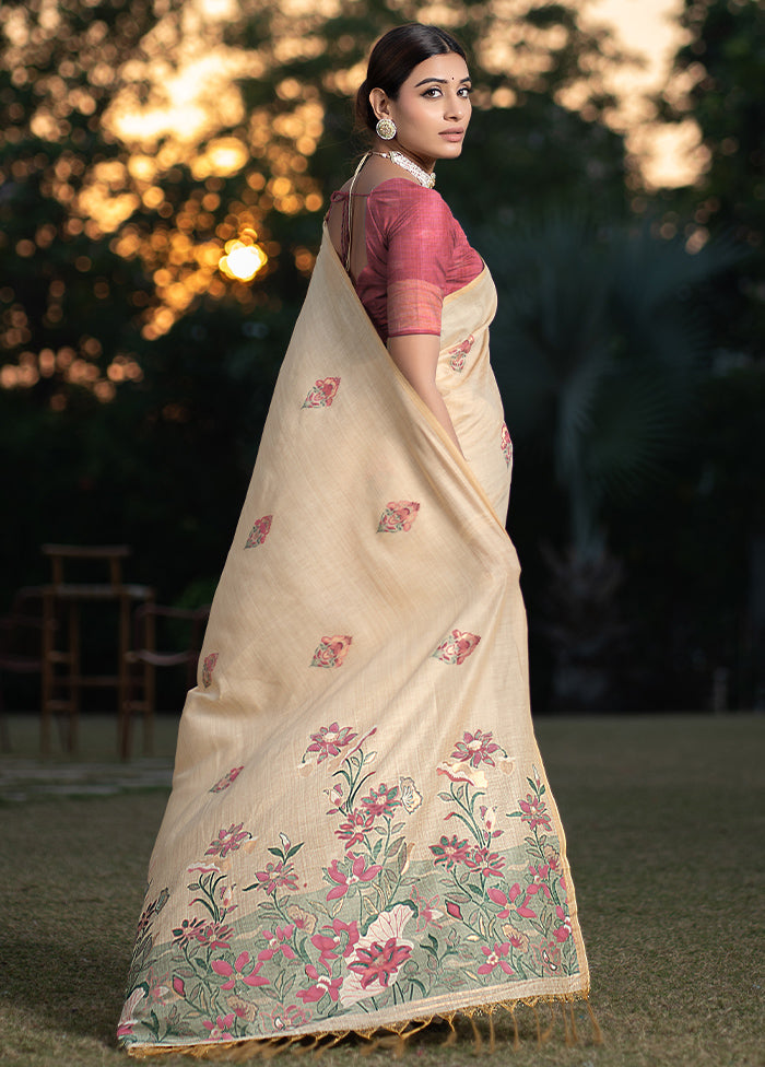 Pink Silk Saree With Blouse Piece