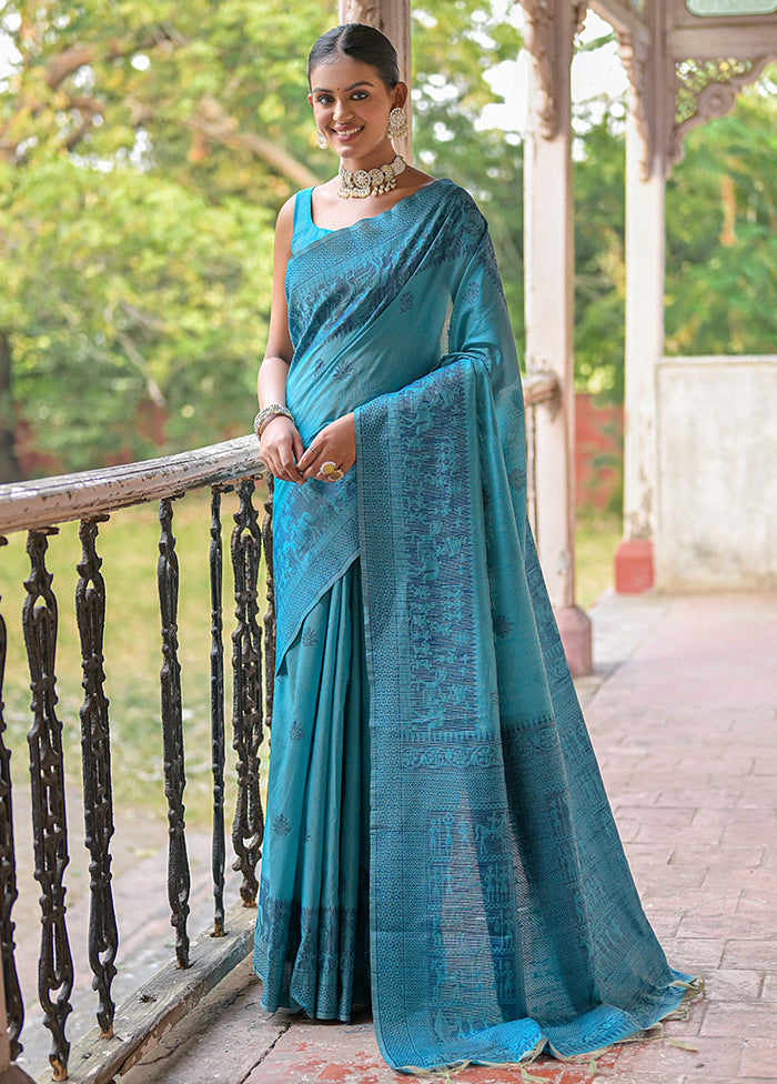 Firoza Dupion Silk Saree With Blouse Piece