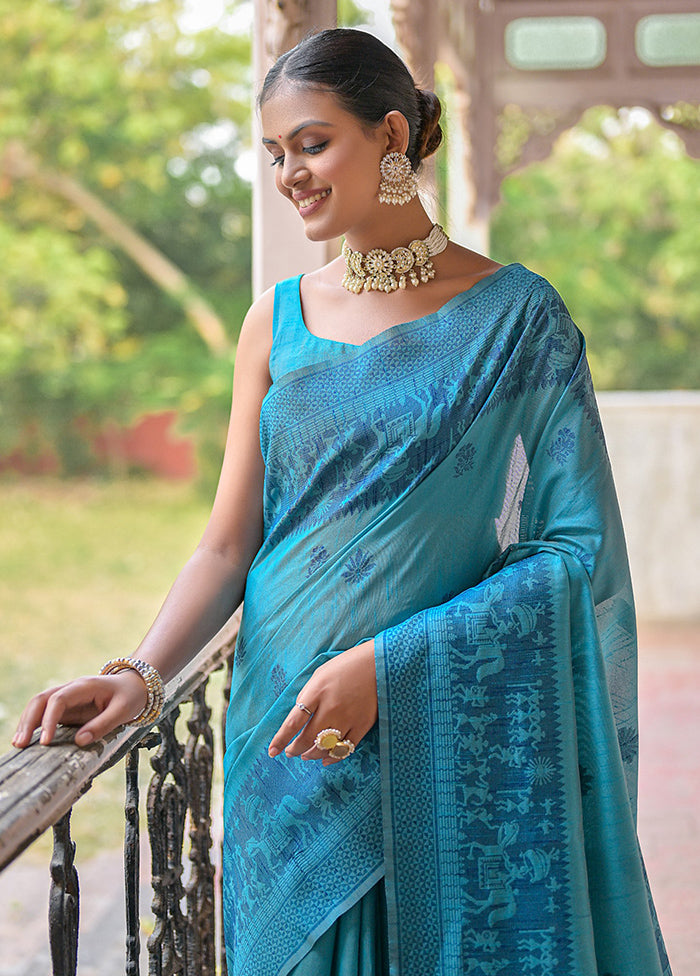 Firoza Dupion Silk Saree With Blouse Piece