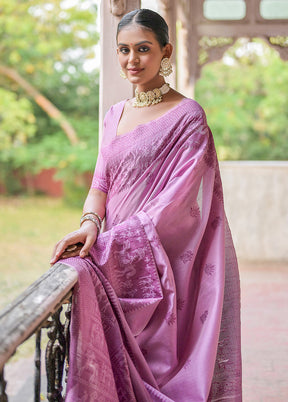 Wine Dupion Silk Saree With Blouse Piece