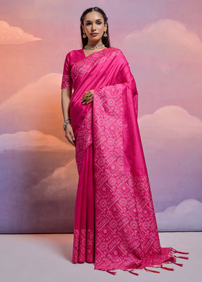 Rani Dupion Silk Saree With Blouse Piece