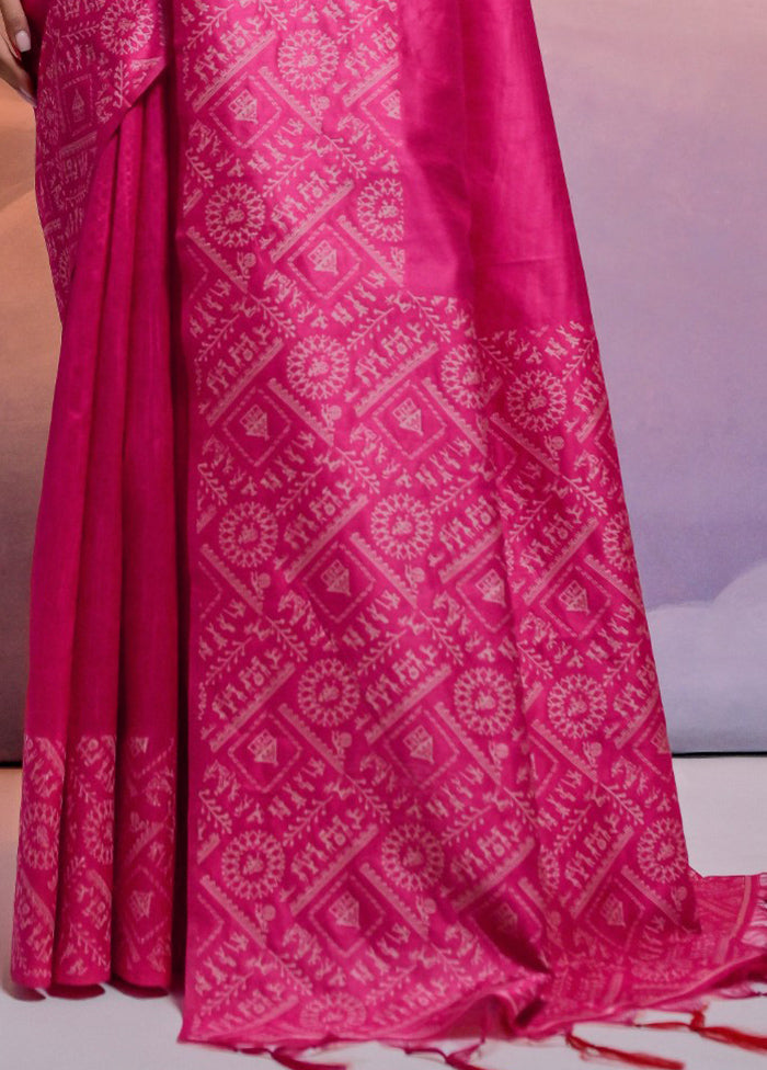 Rani Dupion Silk Saree With Blouse Piece