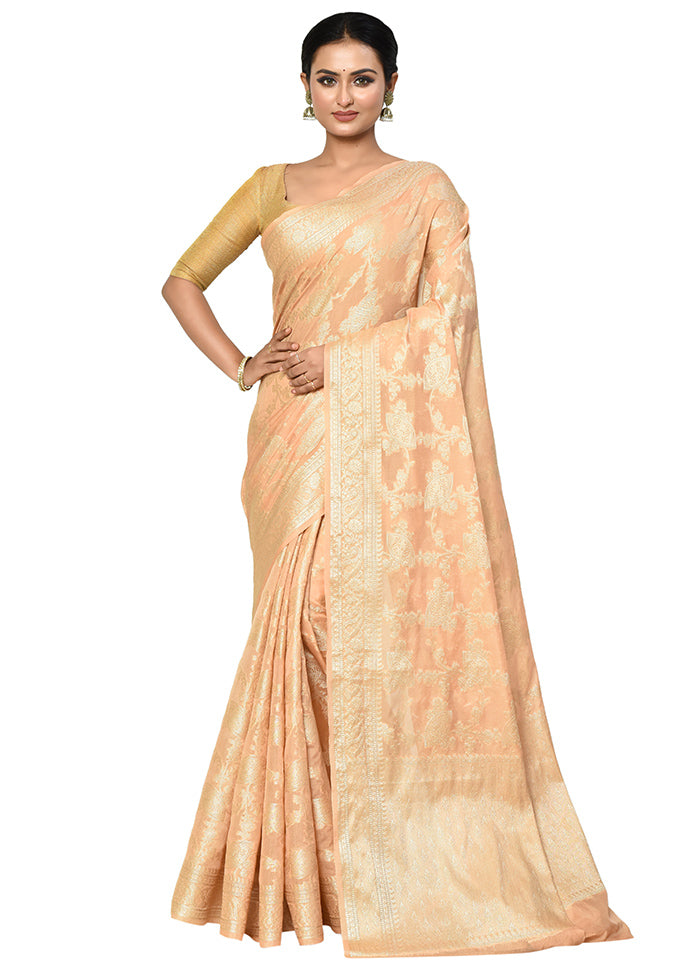 Cream Georgette Saree With Blouse Piece - Indian Silk House Agencies