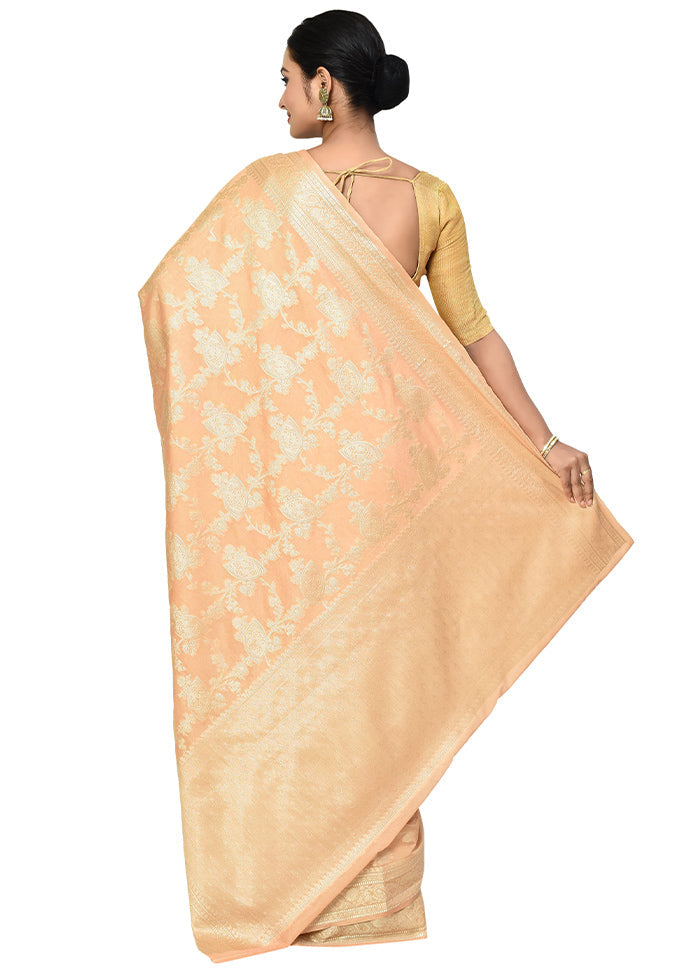 Cream Georgette Saree With Blouse Piece - Indian Silk House Agencies