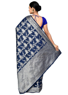 Blue Georgette Saree With Blouse Piece - Indian Silk House Agencies