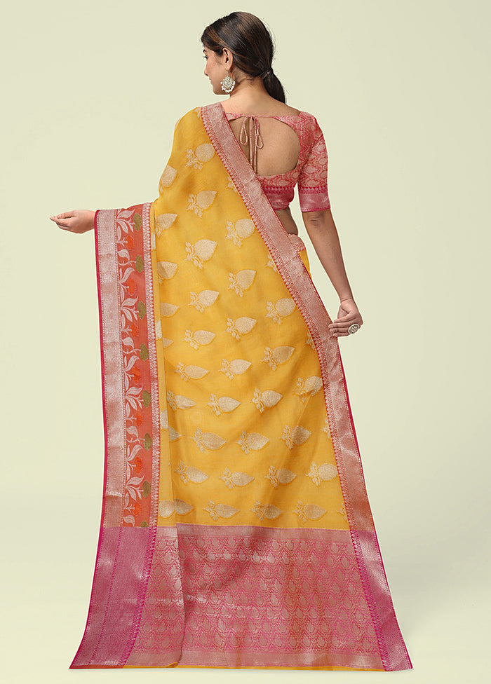 Gold Cotton Zari Saree Without Blouse Piece - Indian Silk House Agencies