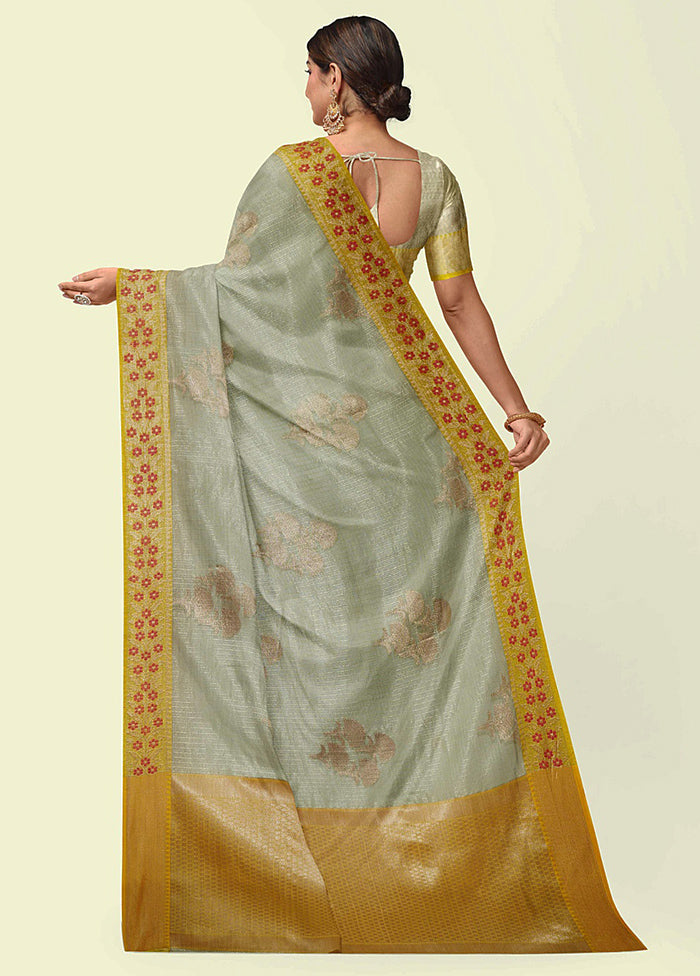 Sea Green Cotton Zari Saree Without Blouse Piece - Indian Silk House Agencies