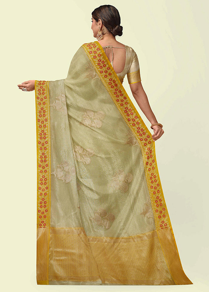 Beige Cotton Zari Saree Without Blouse Piece - Indian Silk House Agencies