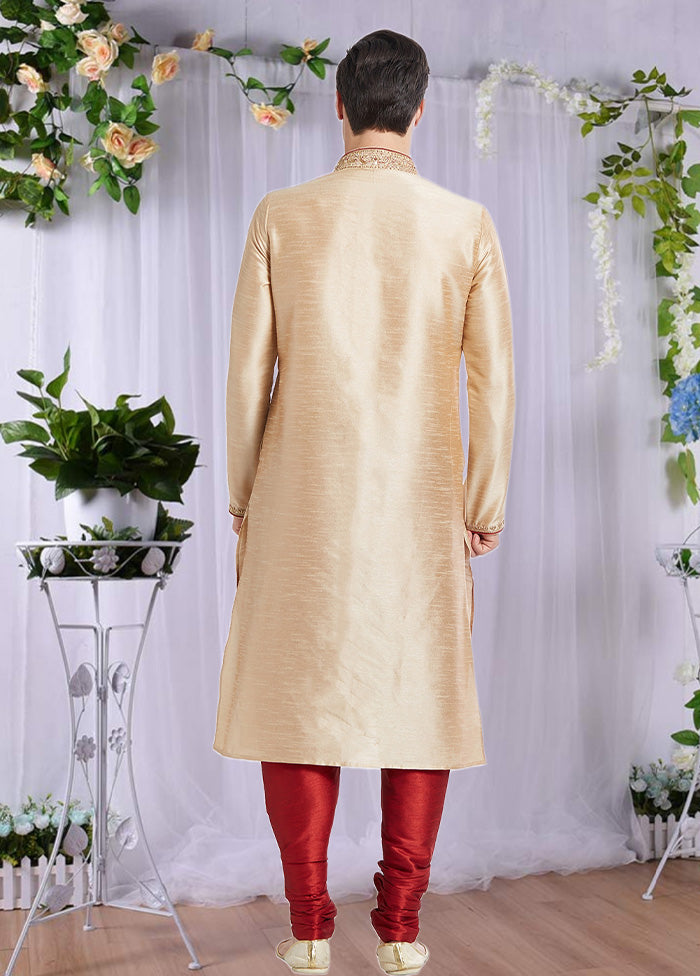 2 Pc Chiku Dupion Silk Kurta Churidar Set