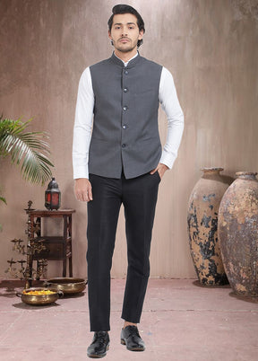 Dark Grey Dupion Silk Waistcoat