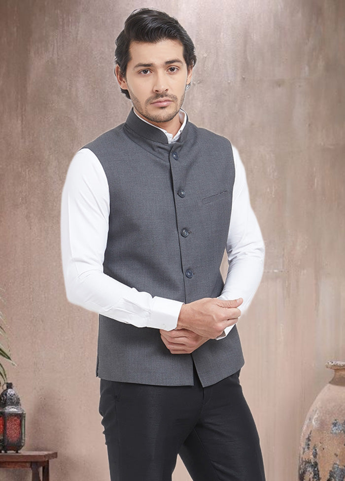 Dark Grey Dupion Silk Waistcoat